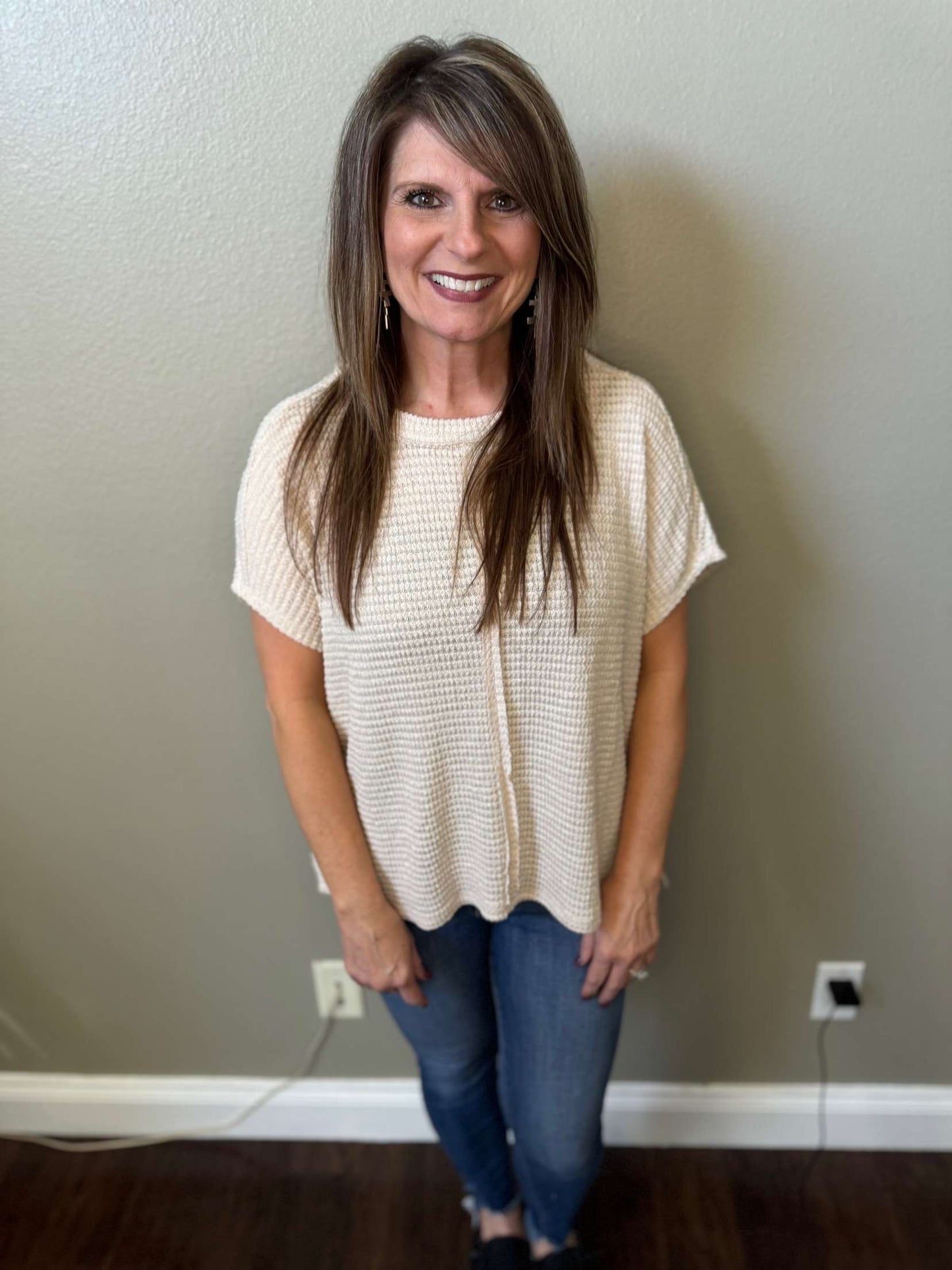 Waffle Knit Top