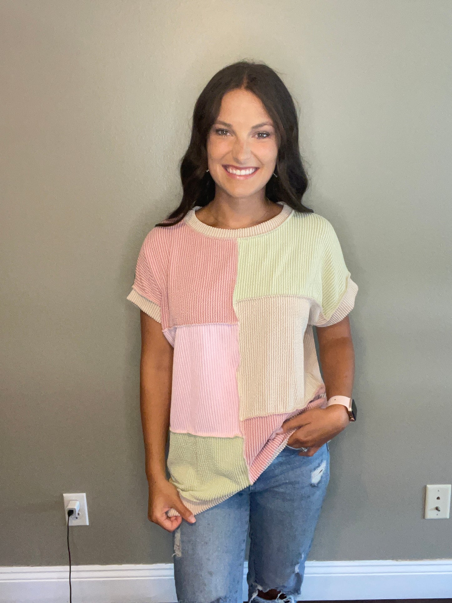 Multicolor Ribbed Top