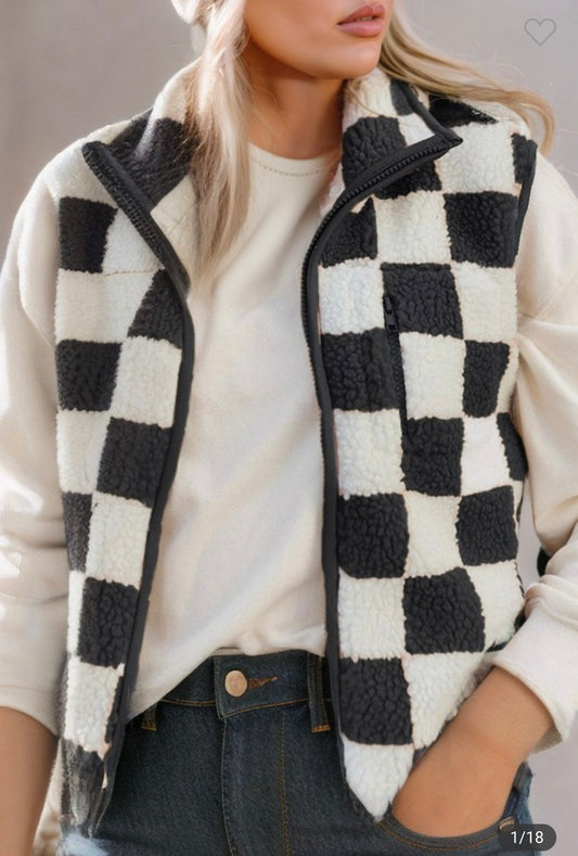 Black & White Checkered Vest