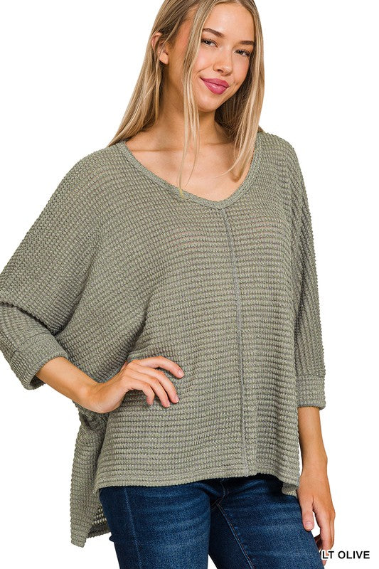 Sage Green 3/4 Sleeve Top