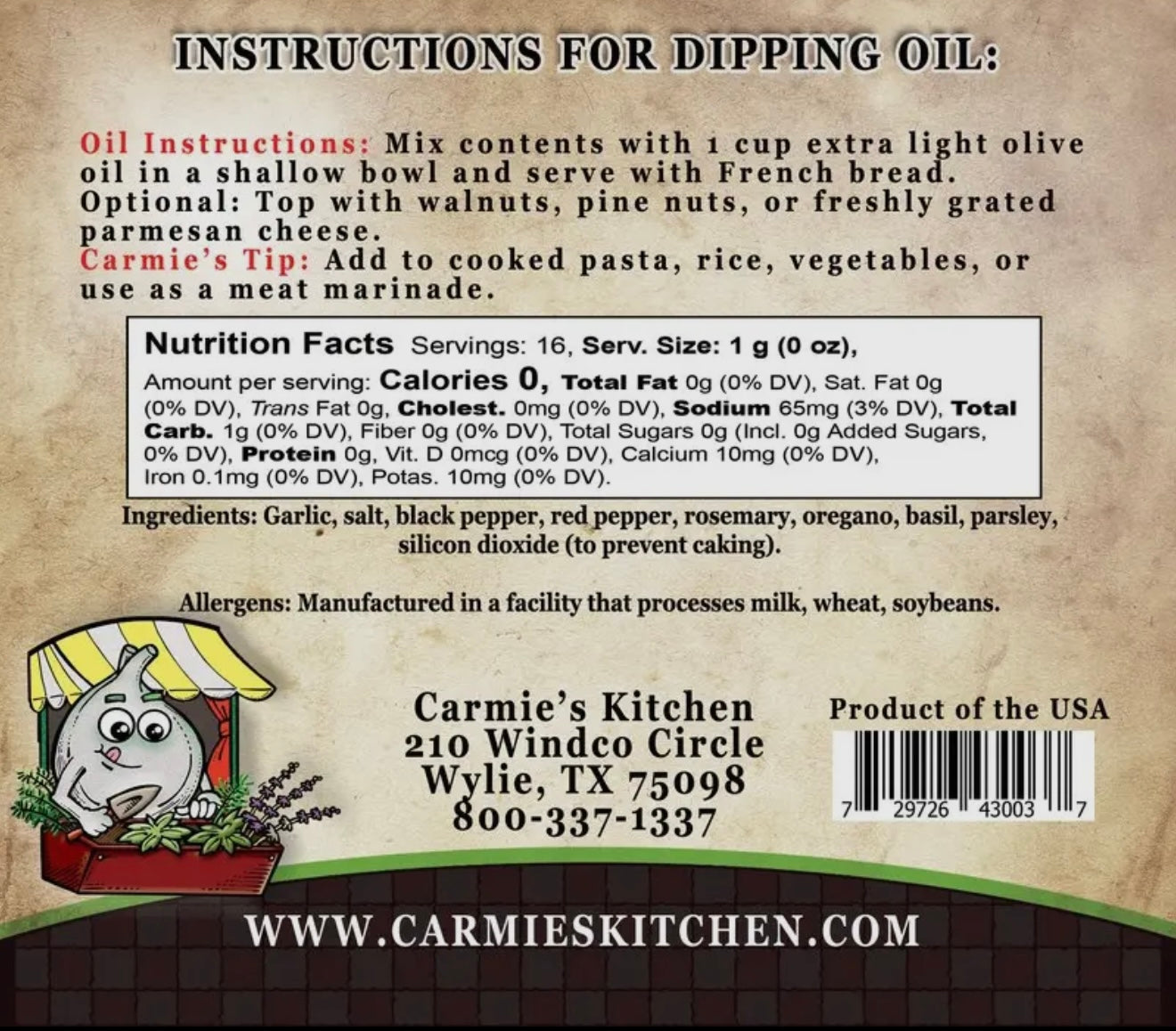 Italian herb dipping oil