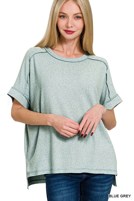 Super Soft Heathered Hi-Low Top