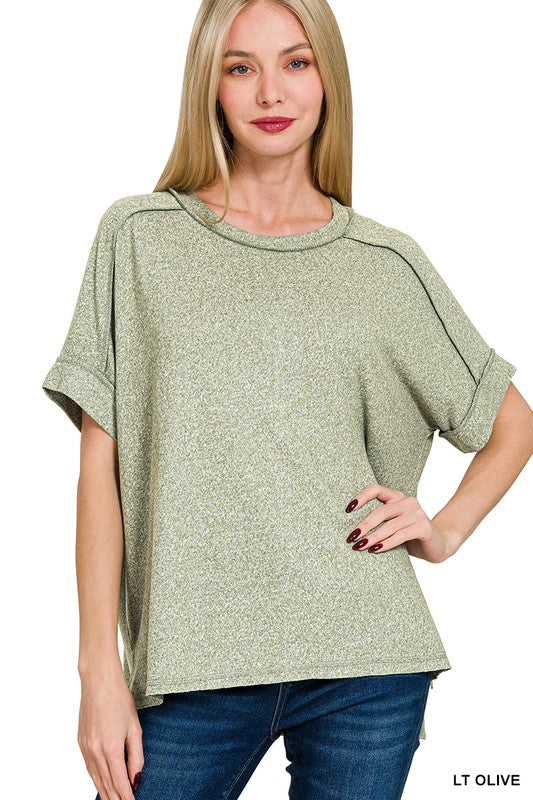 Super Soft Heathered Hi-Low Top