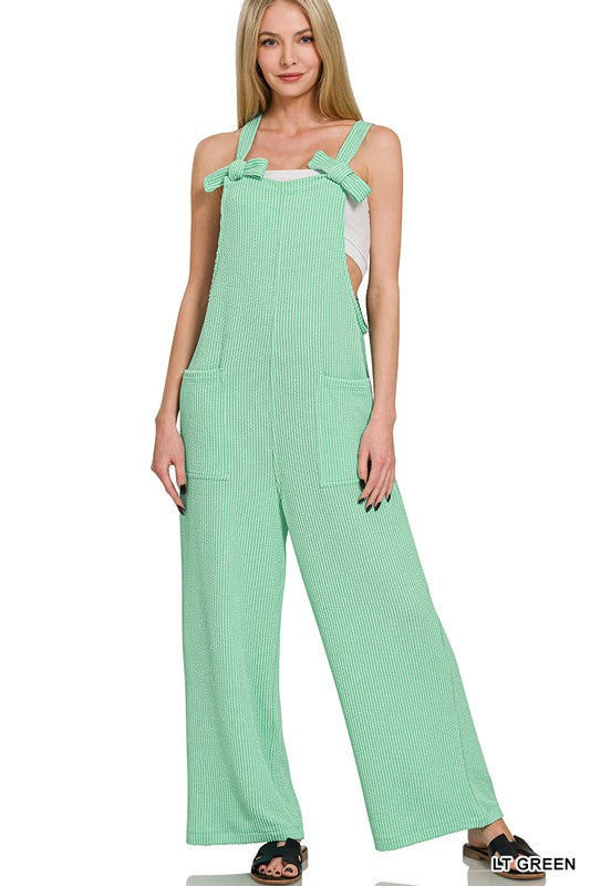 Green Ribbed Overalls