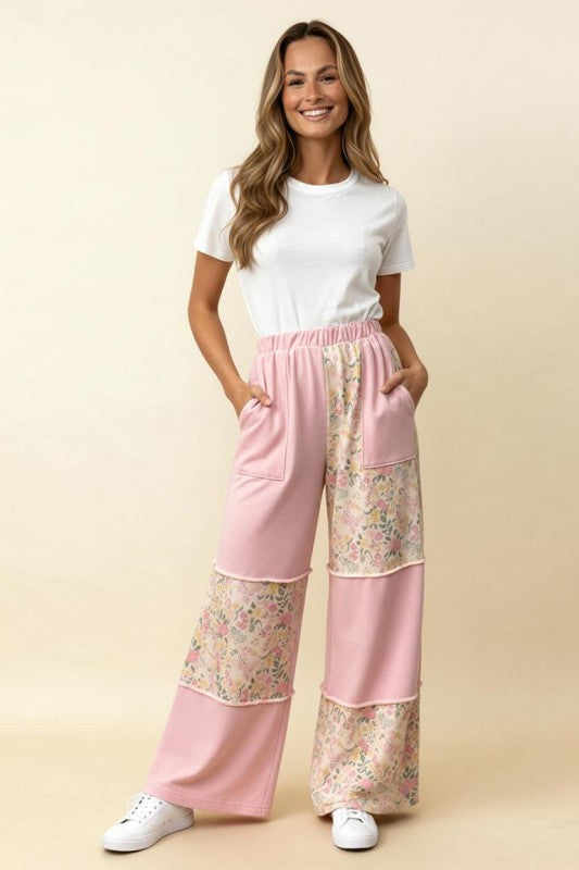 Pink floral pants