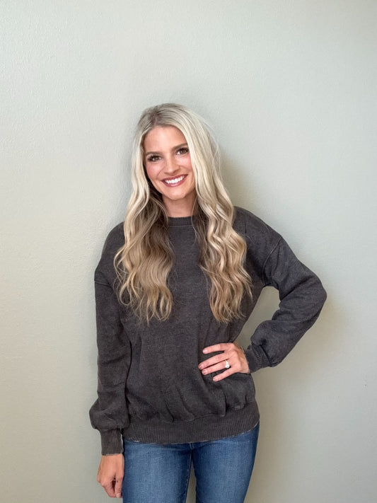 Black Acid Wash Sweatshirt