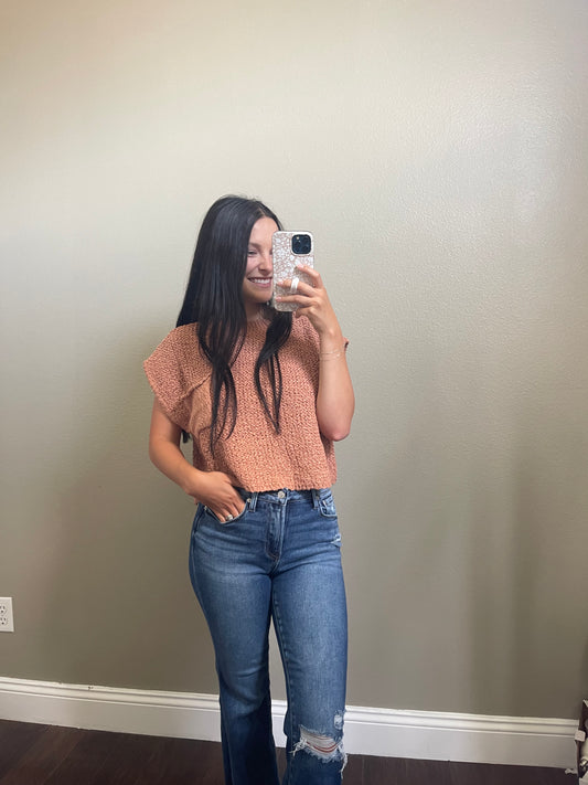 Lightweight cropped sweater top