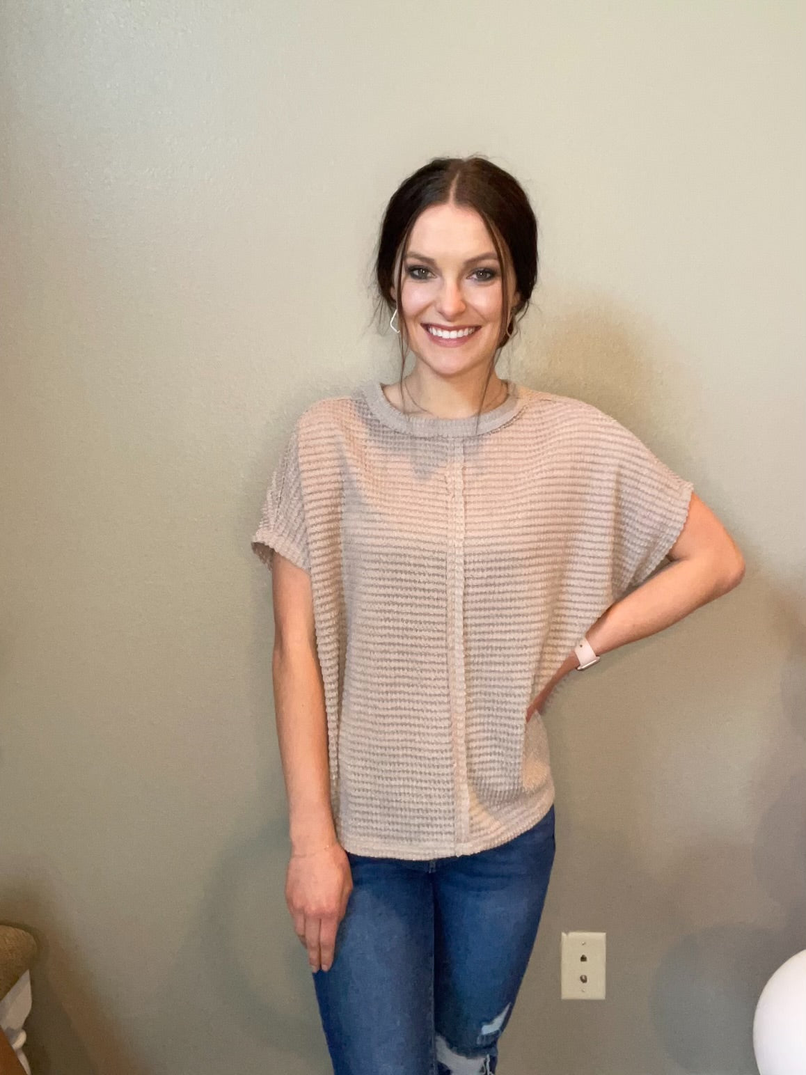 Waffle Knit Top