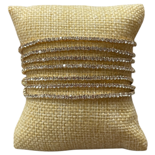 Gold Rhinestone Stretch 7 Piece Bracelet set