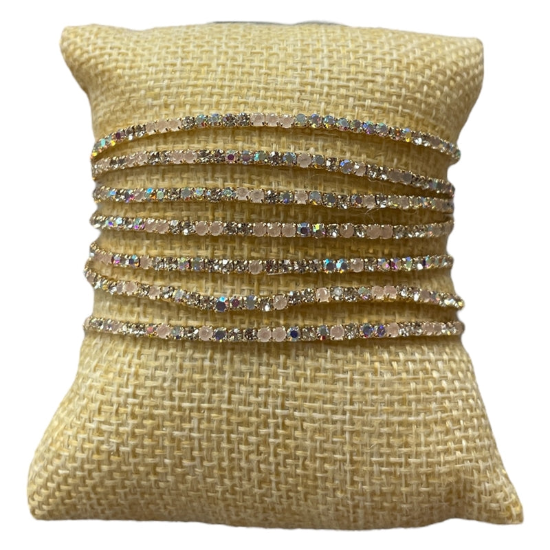 Clear Multi Rhinestone Stretch 7 Piece Bracelet set