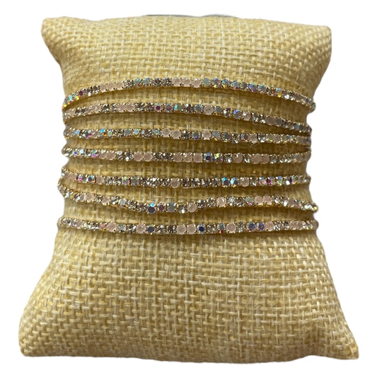 Clear Multi Rhinestone Stretch 7 Piece Bracelet set